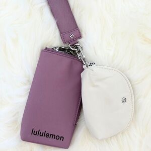 lululemon athletica Lavender and Cream Dual Pouch Writlet